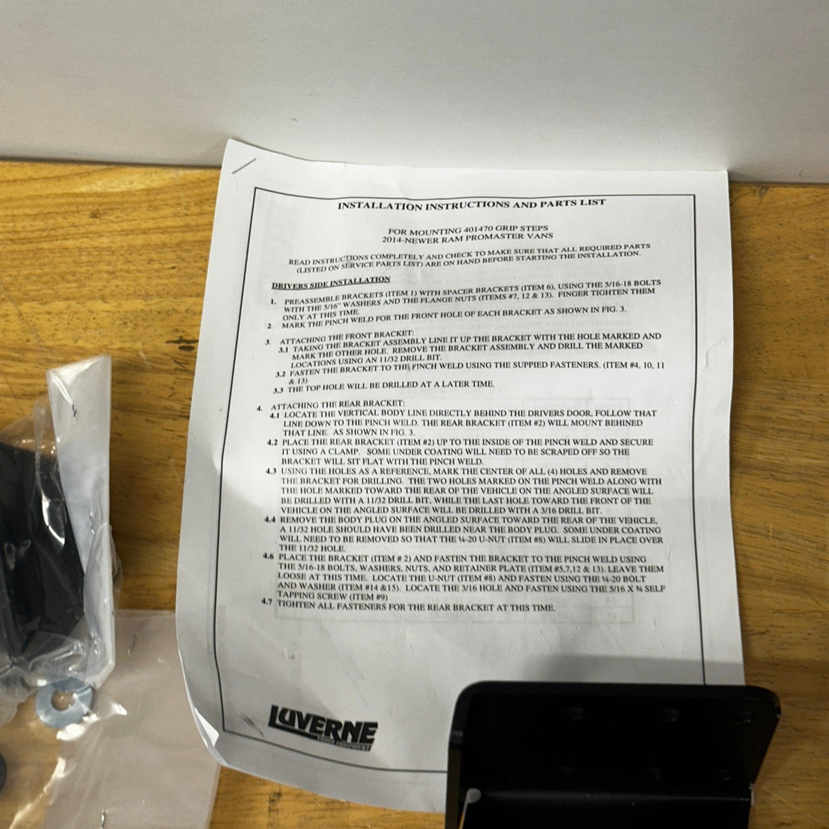 Luverne 401470 Bracket Kit - Driver Side Only