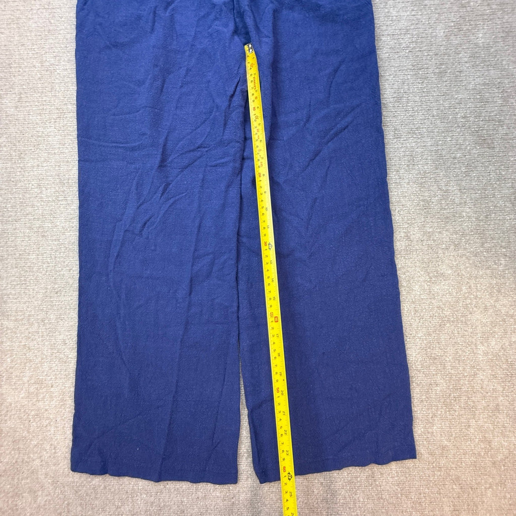 MSRP $44 heipeiwa Women's M Linen Pants Casual High Waist Wide Leg Straight