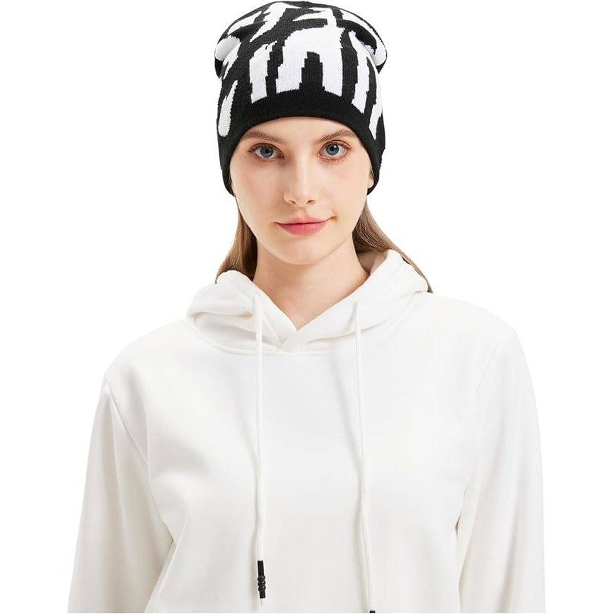 2THESTARS Y2K Beanie for Men Women Knitted Hat Winter Cap Star Design