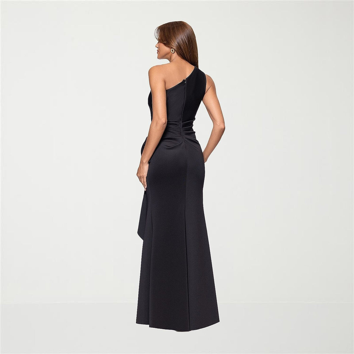 MSRP $130 DJ Jaz Womens 6, 18 Black Asymmetrical Neck Sleeveless Evening Gown