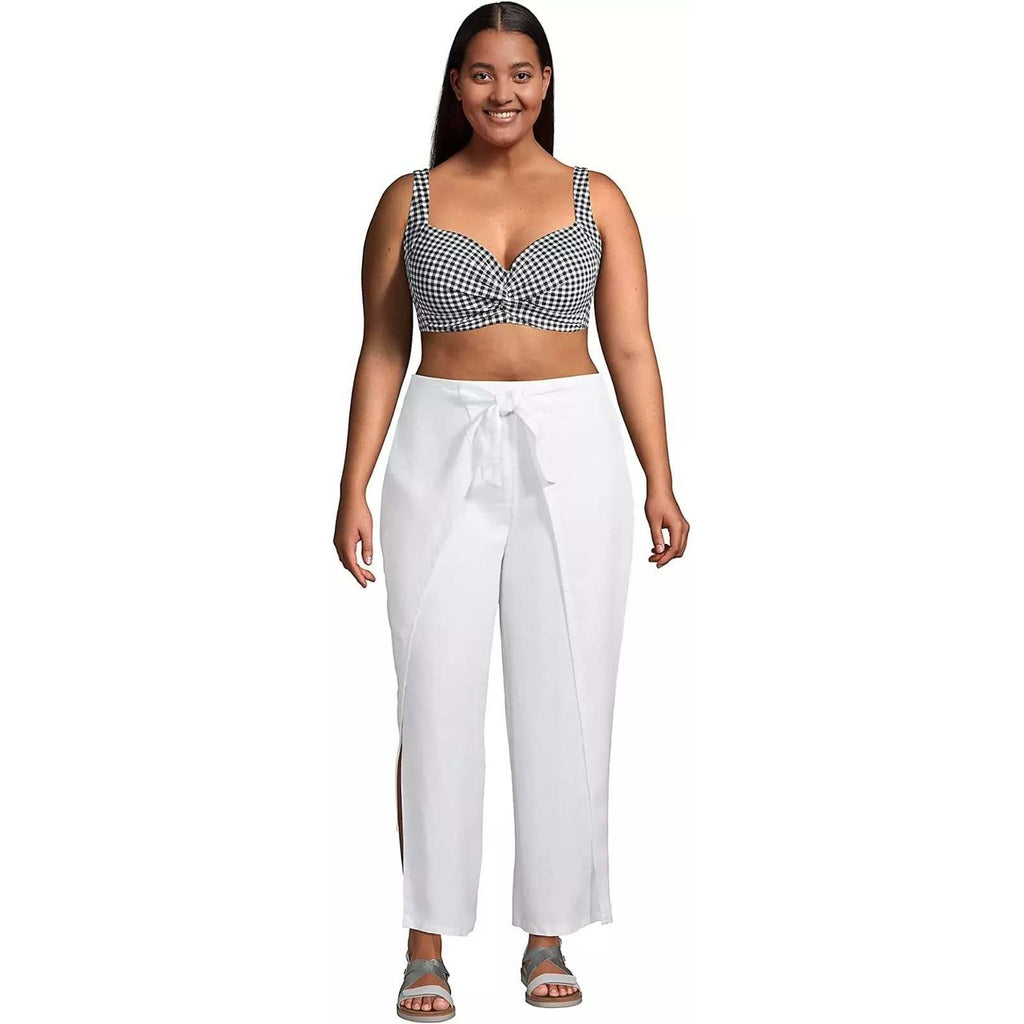 Lands' End Women's S UPF 50 White Pareo Swim Cover Up Pants