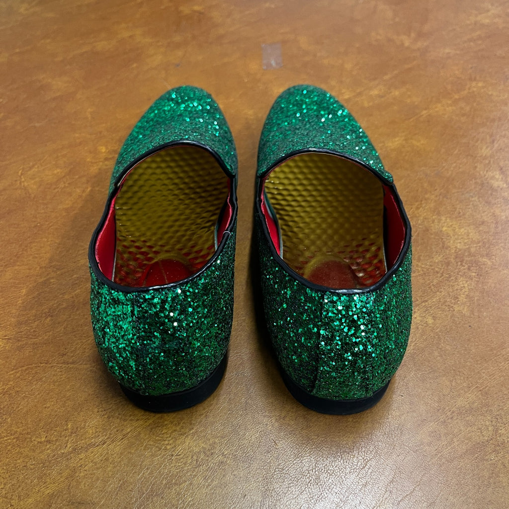 Santimon Men's US 7.5 - 12 Green Glitter Slip-On Loafers Sequin Dress Shoes