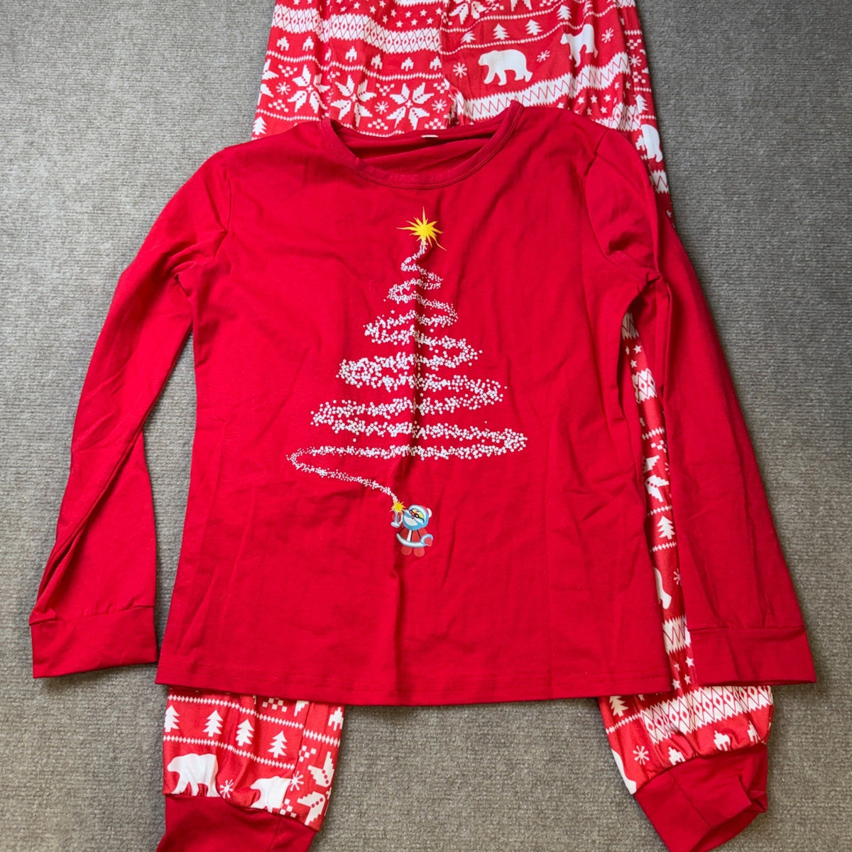 MSRP $22 BCNZOO Women's S 2 Piece Christmas Pajama Set Xmas Sleepwear Red