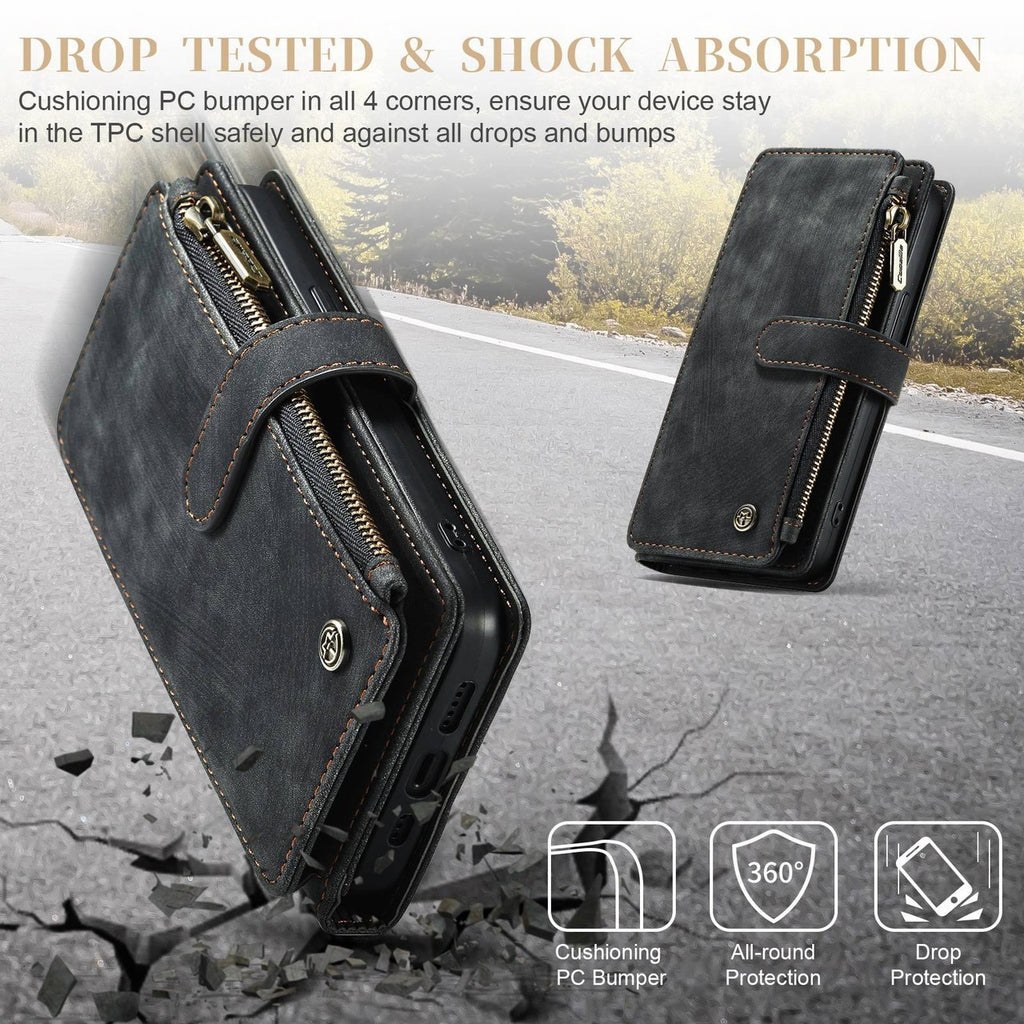 CaseMe C30 For iPhone 15 Pro Max Multifunctional PU Leather Phone Case