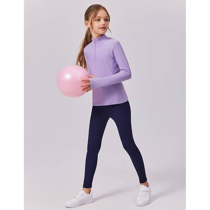 MSRP $28 Zaclotre Girls 5-6Y Fleece Long Sleeve Shirt Half Zip Pullover Sweatsh