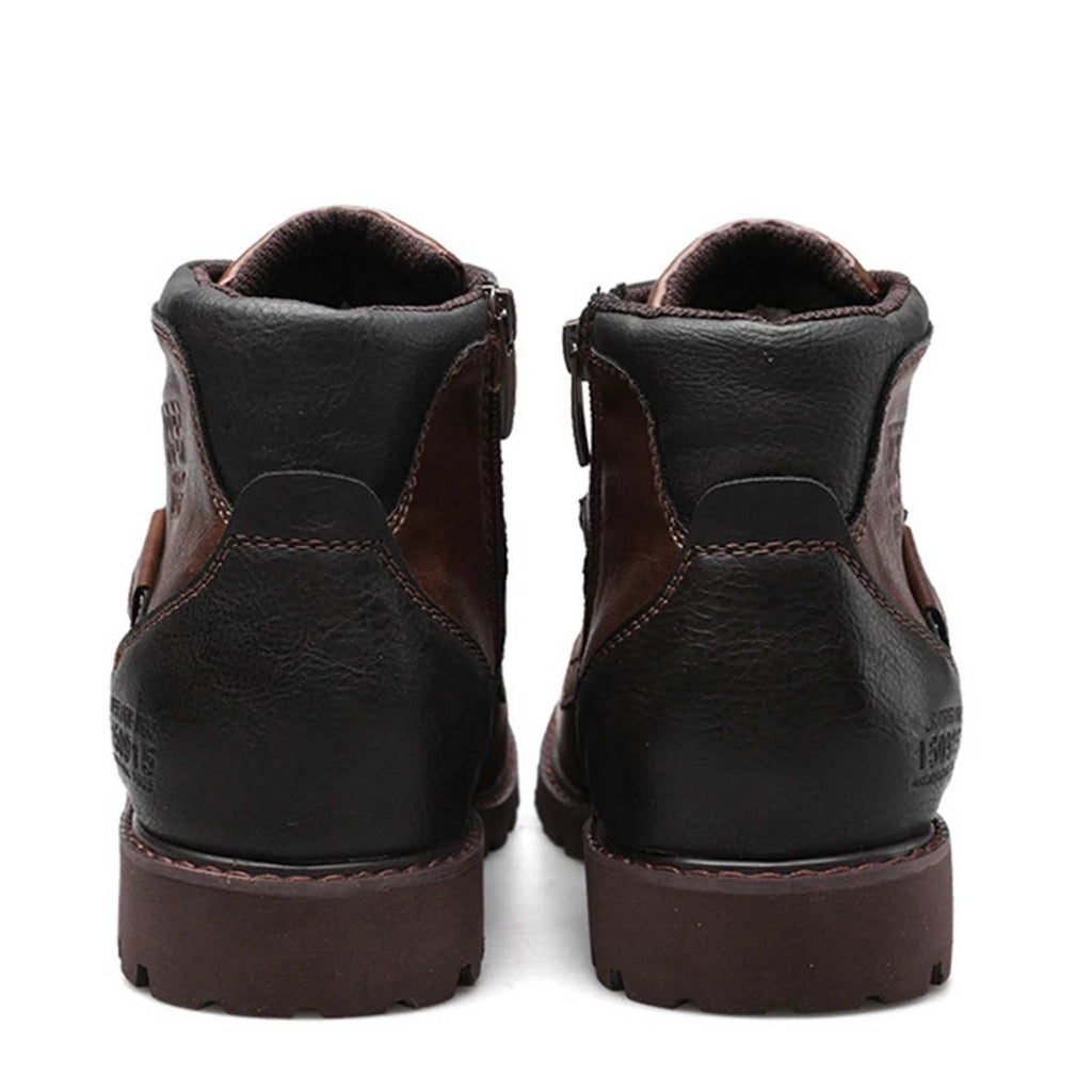 Men's US 15 Black Ankle Boots Lace Up Oxford Faux Leather Motorcycle Boots Com