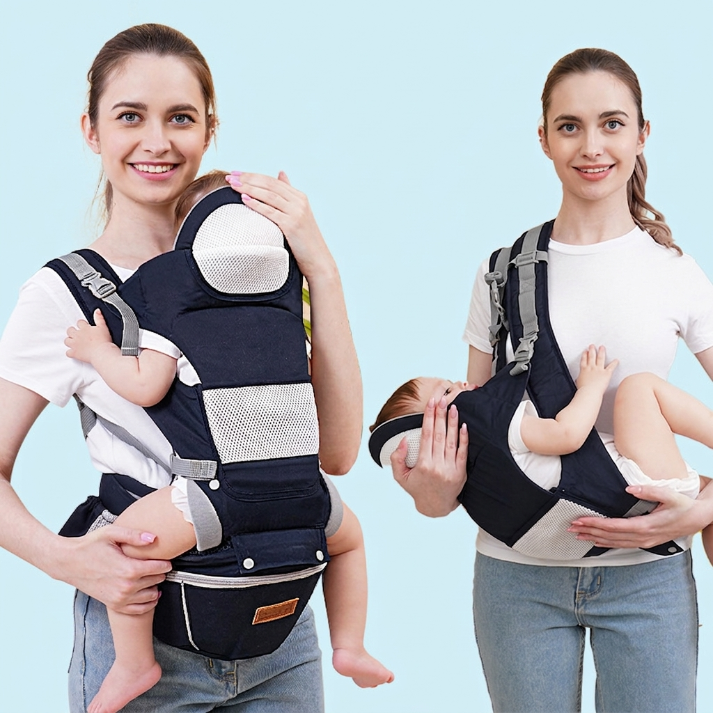 6-in-1 Ergonomic Baby Carrier with Hip Seat for Newborn to Toddler Adjustable