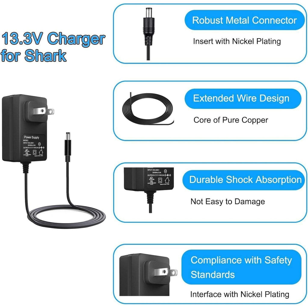 Charger for Shark VM200 VACMOP 10.8V Li-ion 6.5Ft Cordless Floor Vacuum