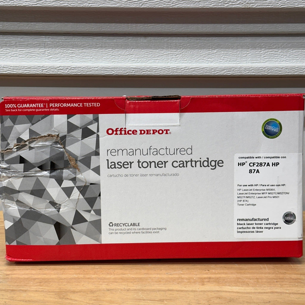 Office Depot Remanufactured Black Laser Toner For HP CF287A 87A DAMAGED BOX