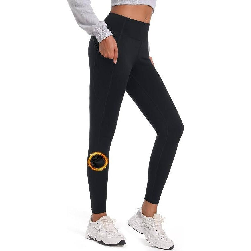 MSRP $45 SEVEGO Women's XL 34" Fleece Lined Yoga Leggings Thermal Warm Winter