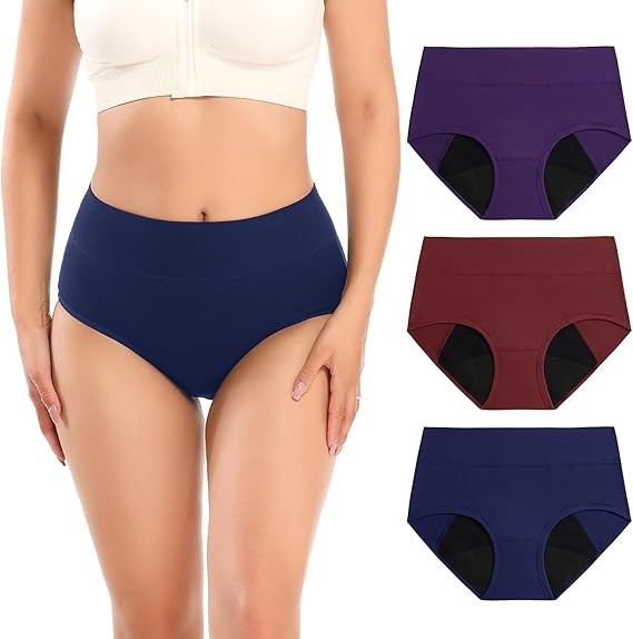 Set of 3 Molasus Incontinence Underwear Period Leakproof Panties for Women Plea