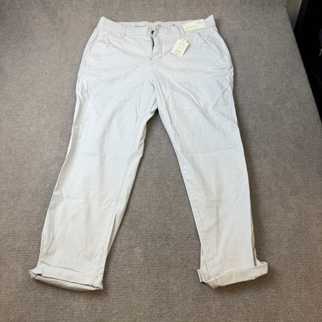 MSRP $44 St. John's Bay Women's 14 Moonbeam Relaxed Fit Girlfriend Chino Pants