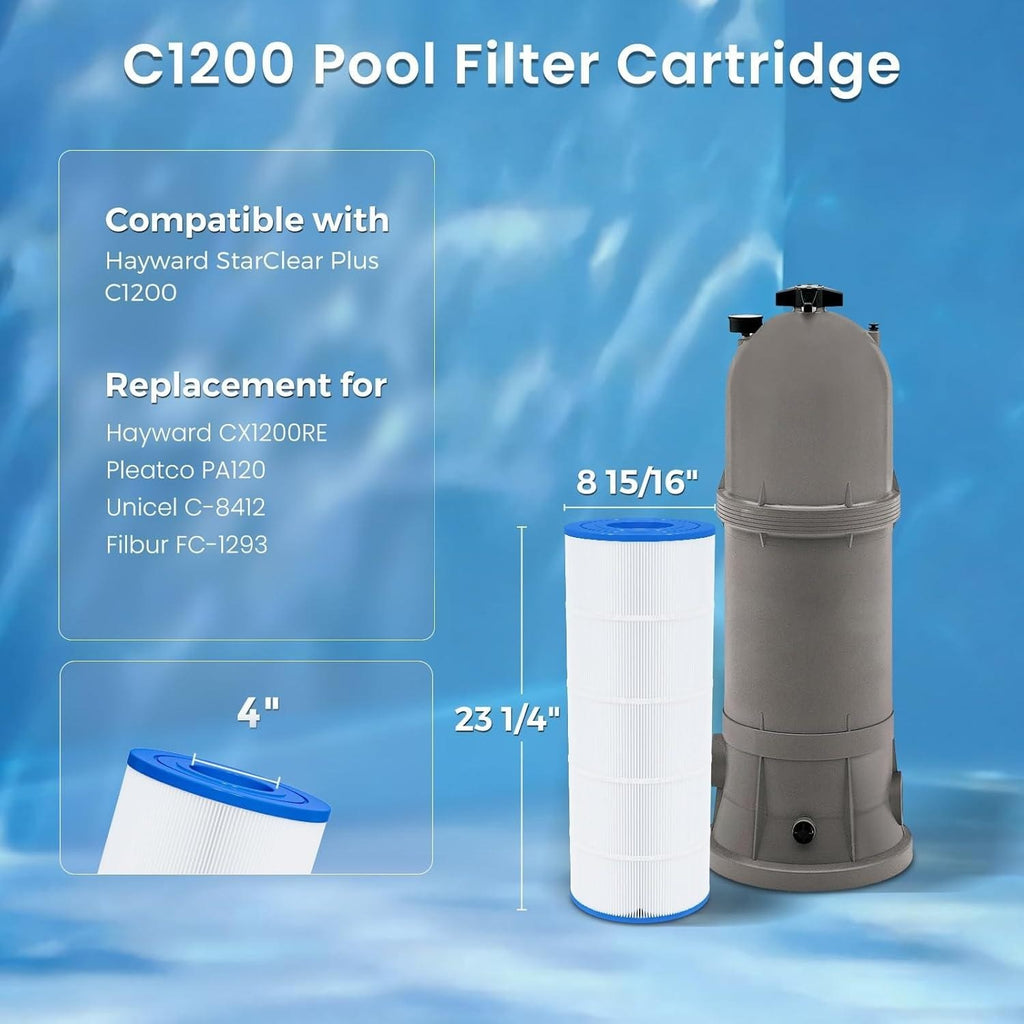 Future Way C1200 Pool Filter Cartridge 120 sq.ft for Hayward Star Clear Plus C1