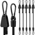 Pack of 6 Rugtol 60" Adjustable Bungee Cords w/ Carabiner Hooks Truck Bed, SUV