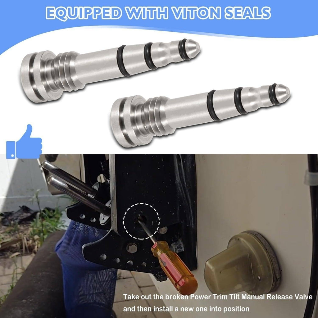 Pack of 2 Stainless Trim Tilt Manual Release Valve for Mercury Power 813442A2 1