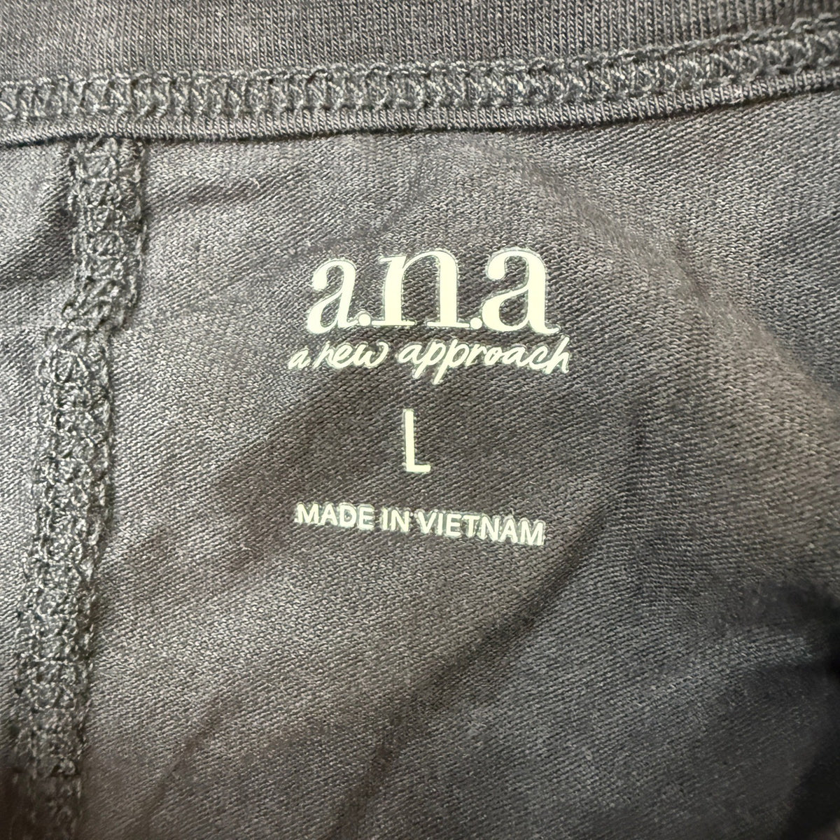 MSRP $18 A.N.A Womens L Black Crew Neck Long Sleeve T-Shirt