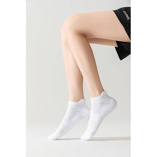 Set of 5 Pairs Rehelu Ankle White Sz 5-9 Socks for Women, Cushioned Low Cut Run