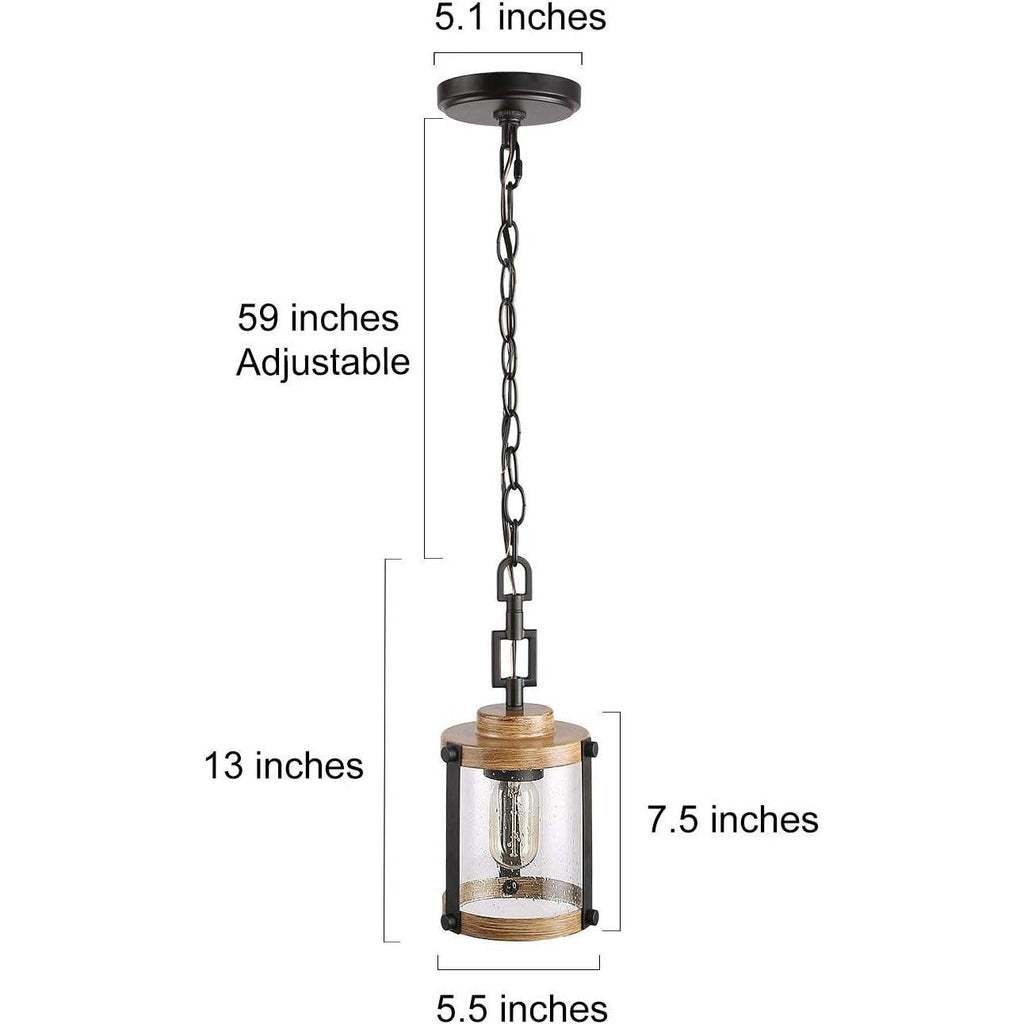 LOG BARN Pendant Lighting for Kitchen Island, Farmhouse Mini Chandelier in Faux