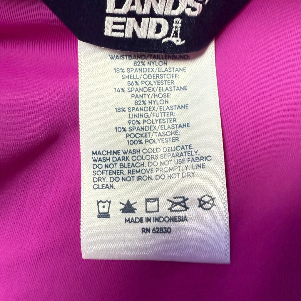 Lands' End Women's 14, 2-16 LONG 5" UPF 50 Swim Shorts w/ Pockets - Violet Rose
