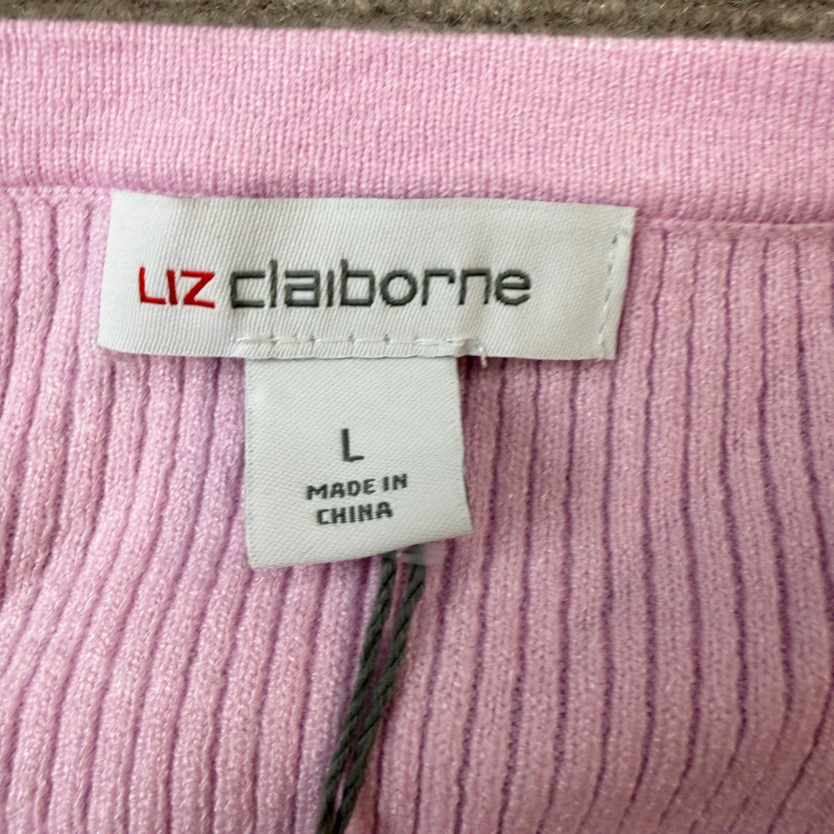 MSRP $58 Liz Claiborne Women's L Lilac Rose Ribbed Long Sleeve Sweater