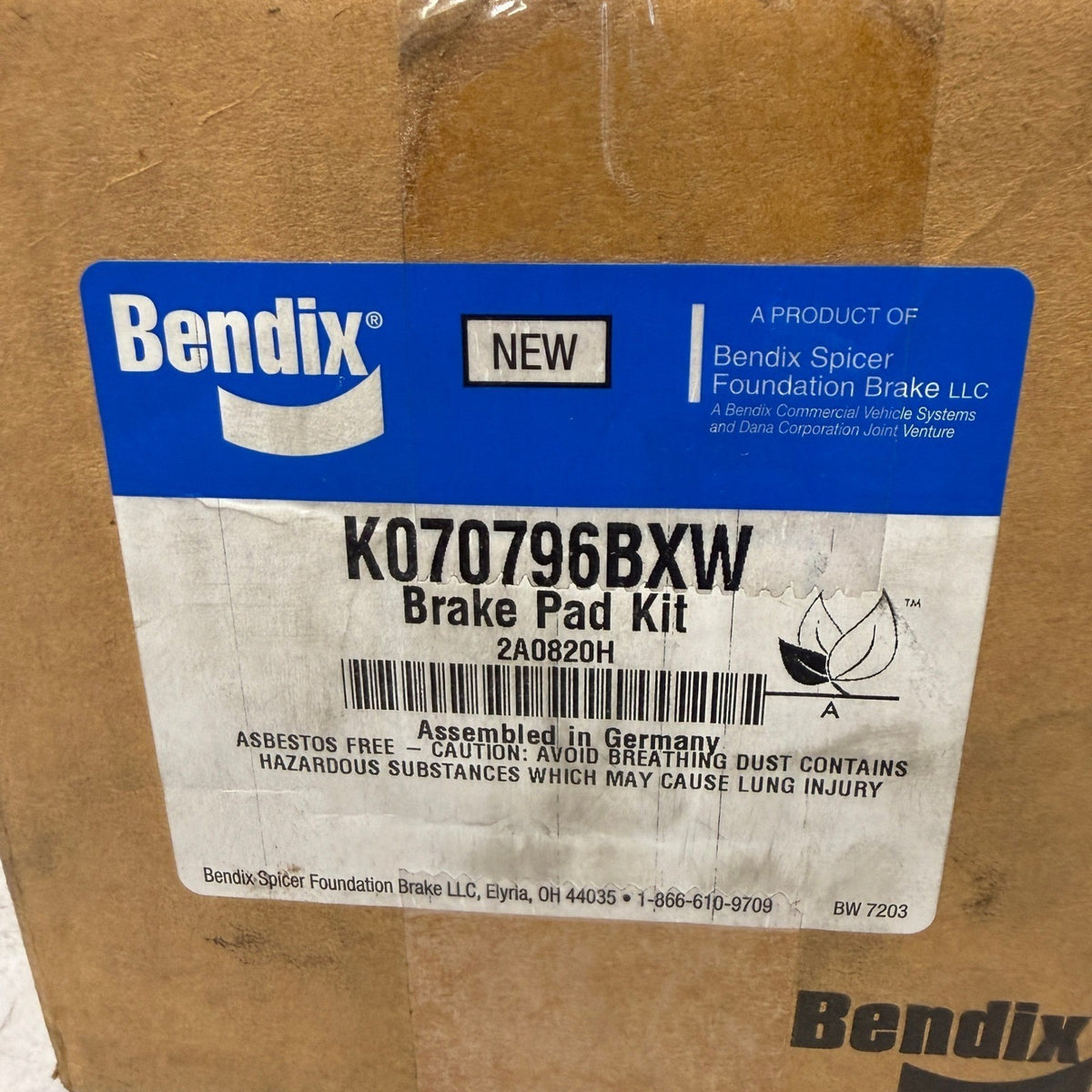Bendix K070796BXW Genuine Brake Pad Kit