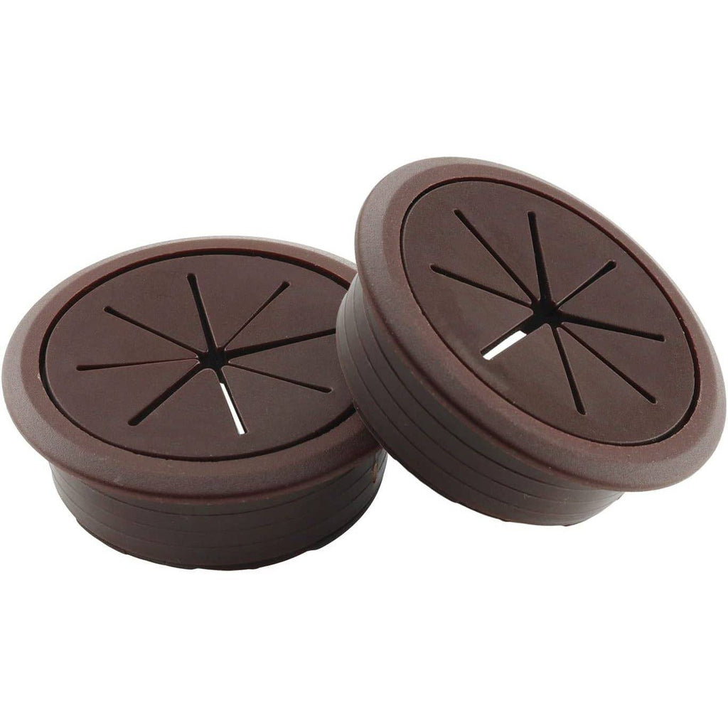 Pack of 2 HJGarden Brown 50mm Desk Grommets Wire Hole Cover Flexible Desk Cord