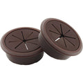 Pack of 2 HJGarden Brown 50mm Desk Grommets Wire Hole Cover Flexible Desk Cord