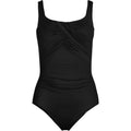 Lands' End Women's 8-18W SlenderSuit Carmela One Piece Swimsuit Black