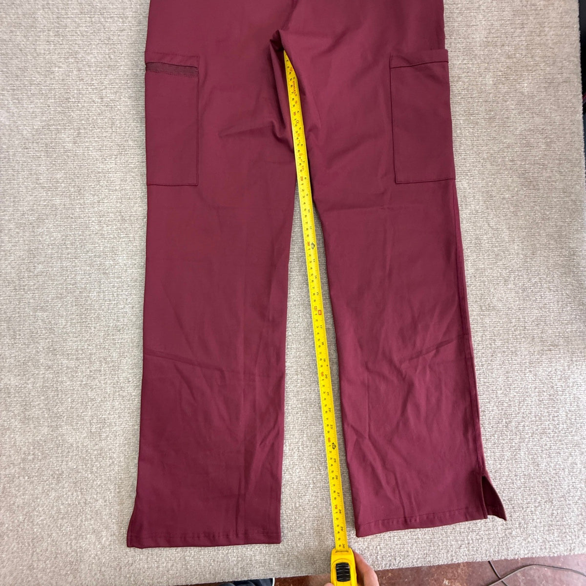 MSRP $52 Kecols Women's S Wine Yoga Scrub Pants High-Rise Straight Leg Uniform