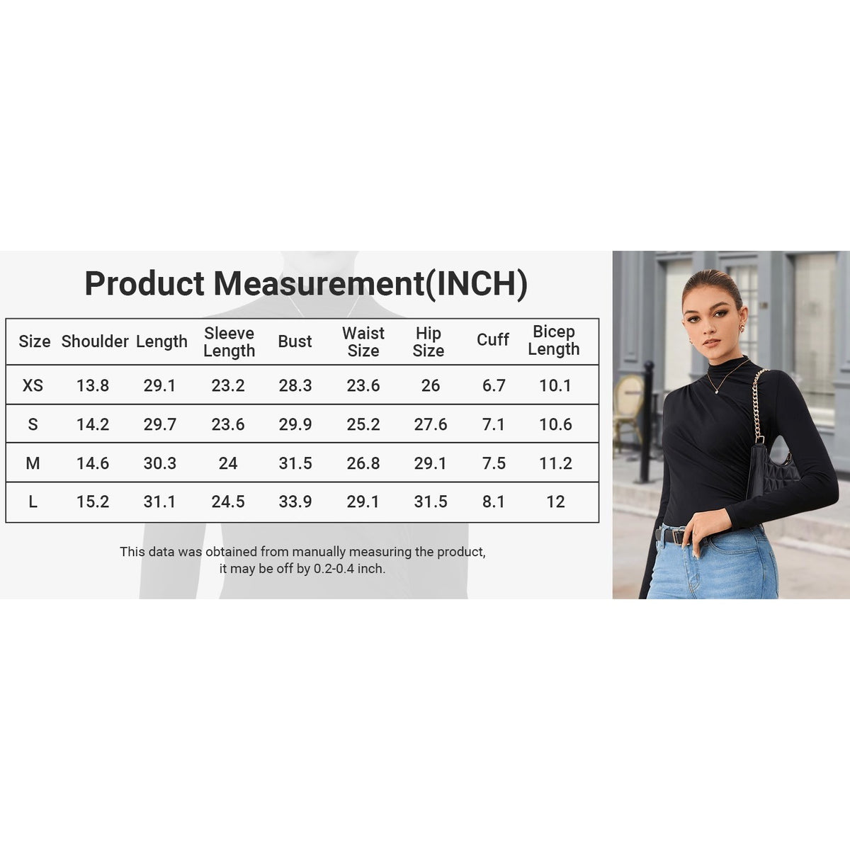 MSRP $38 SweatyRocks Women's M Bodysuit Mock Neck Casual Ruched Long Sleeve