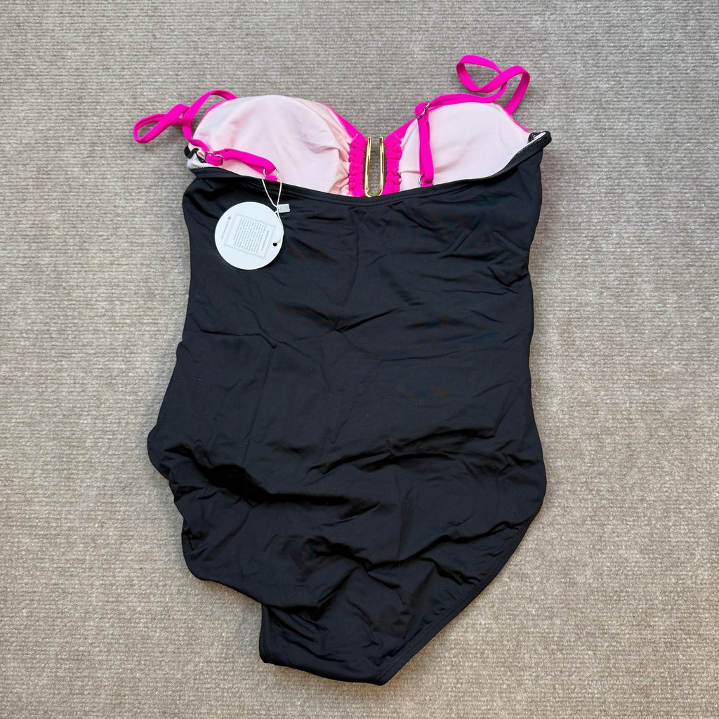 MSRP $49 Eomenie Women's M One Piece Swimsuit Tummy Control U Wire Ruched