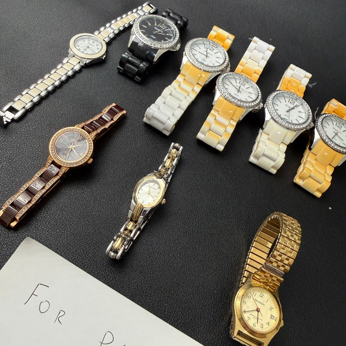 Set of 9 Armitron Women's Watches FOR PARTS Maybe Dead Battery