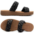 MaxMuxun Women's US 10 Braided Flat Sandals Open Toe Slide Sandals Slip On
