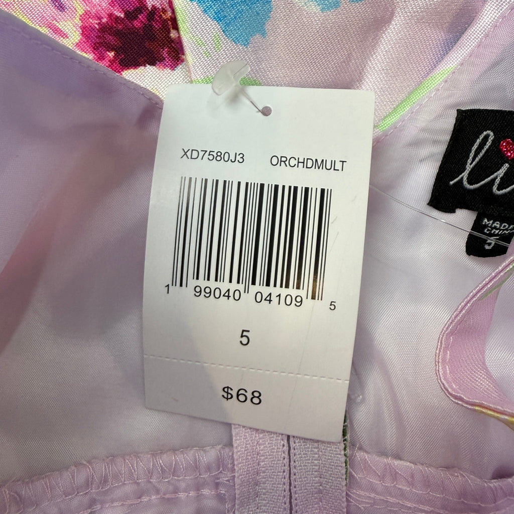 MSRP $68 Lilt Little Girls 5 Orchid Multi Sleeveless A-Line Dress