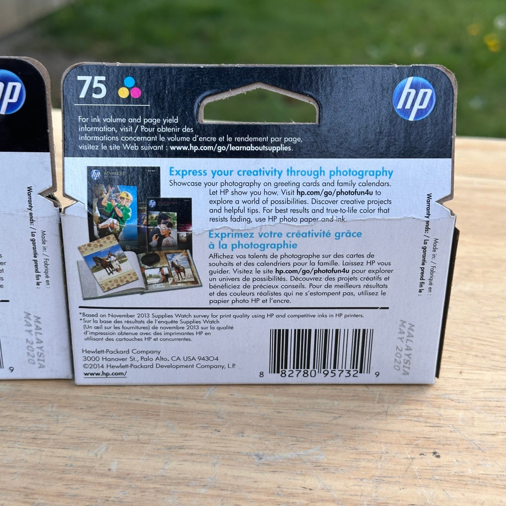 Set of 2 HP 75 Tri-Color CB337WN Original Ink Cartridge EXP 05/2020