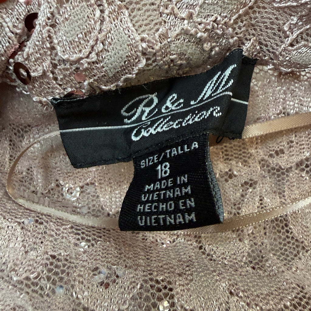 MSRP $130 R&M Richards Womens 18 Blush Midi Lace Two Piece Jacket Dress
