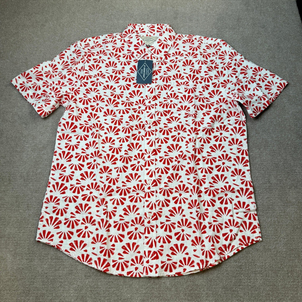 MSRP $34 St. Johns Bay Mens L Red Shell Classic Fit Button-Down Shirt
