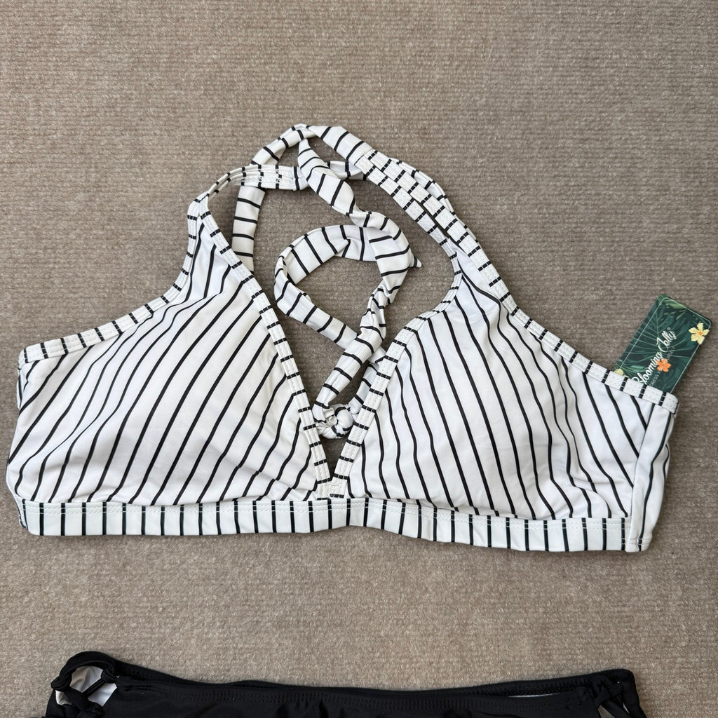MSRP $32 Blooming Jelly Women's XL Bikini Set Mid Rise Two Piece Swimsuit Tria