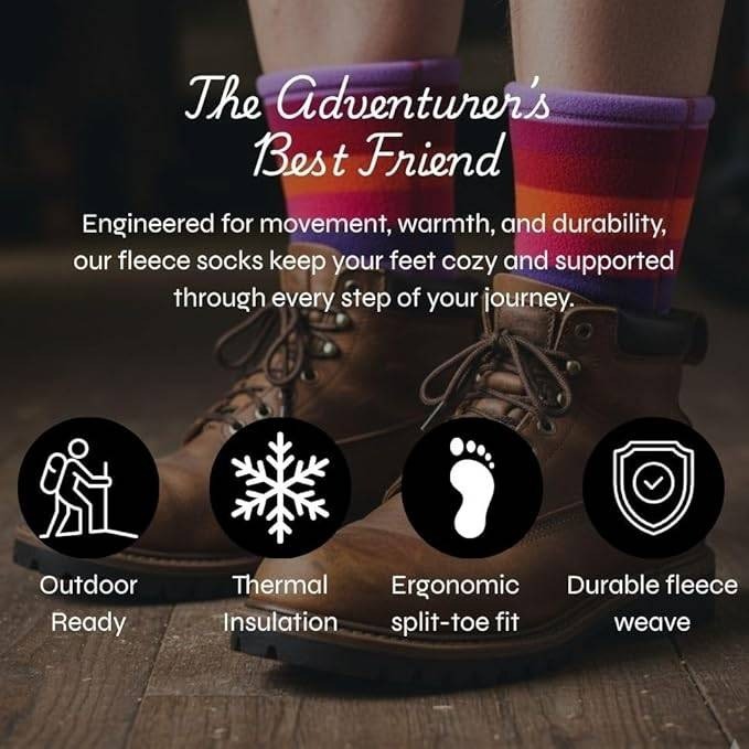 MSRP $28 Polar Feet Non-slip Fleece Socks L (W10+/M9-11) Cozy Soft Socks with