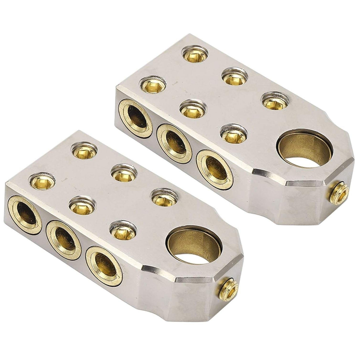 Pack of 2 Battery Terminal 6 Way 1/0 AWG Cable Clamp Connectors for Car, Truck