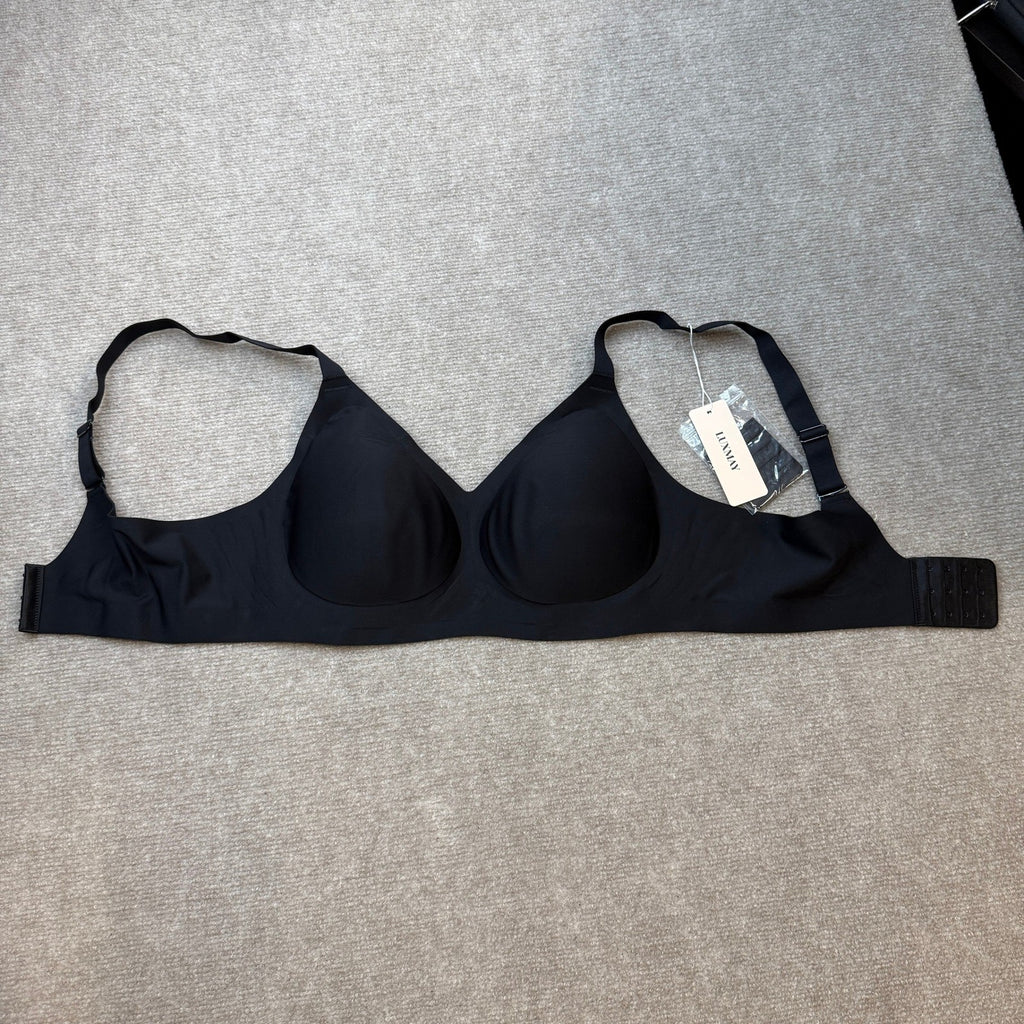 MSRP $26 LUXMAY Women's 38C/38D Black Wireless Comfortable Bra Seamless