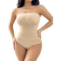 MSRP $26 SheBuddy Women's M Nude Strapless Shapewear Bodysuit Tummy Contr