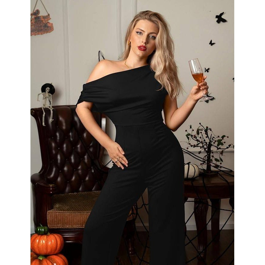 MSRP $52 YMDUCH Women's M Casual Sleeveless Off Shoulder Wide Leg Long Pant