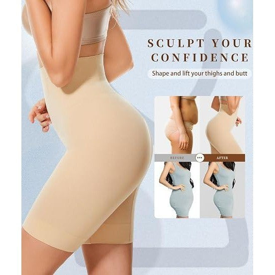 sellto Womens L Nude Shapewear Tummy Control High Waisted Body Shaper Shorts