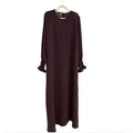 RLLJS Women's XS/S Dark Coffee Prayer Dress Muslim Ramadan Garment
