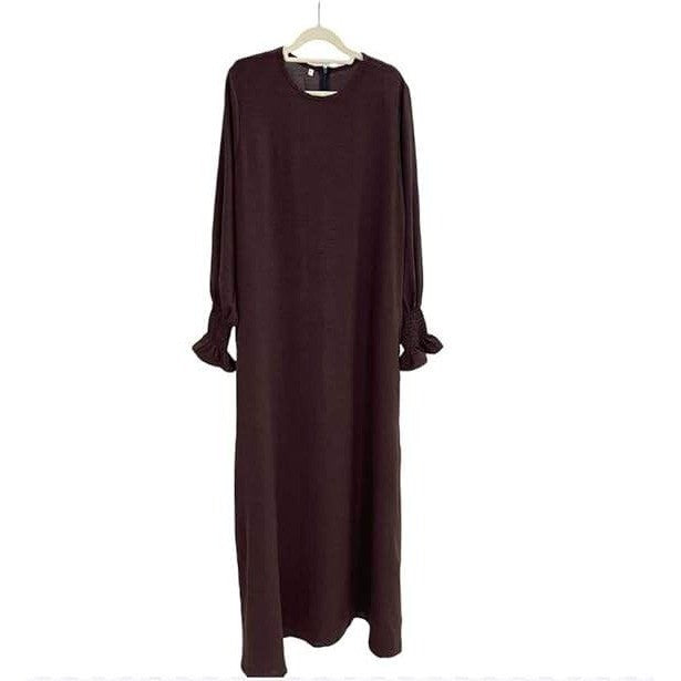 RLLJS Women's XS/S Dark Coffee Prayer Dress Muslim Ramadan Garment