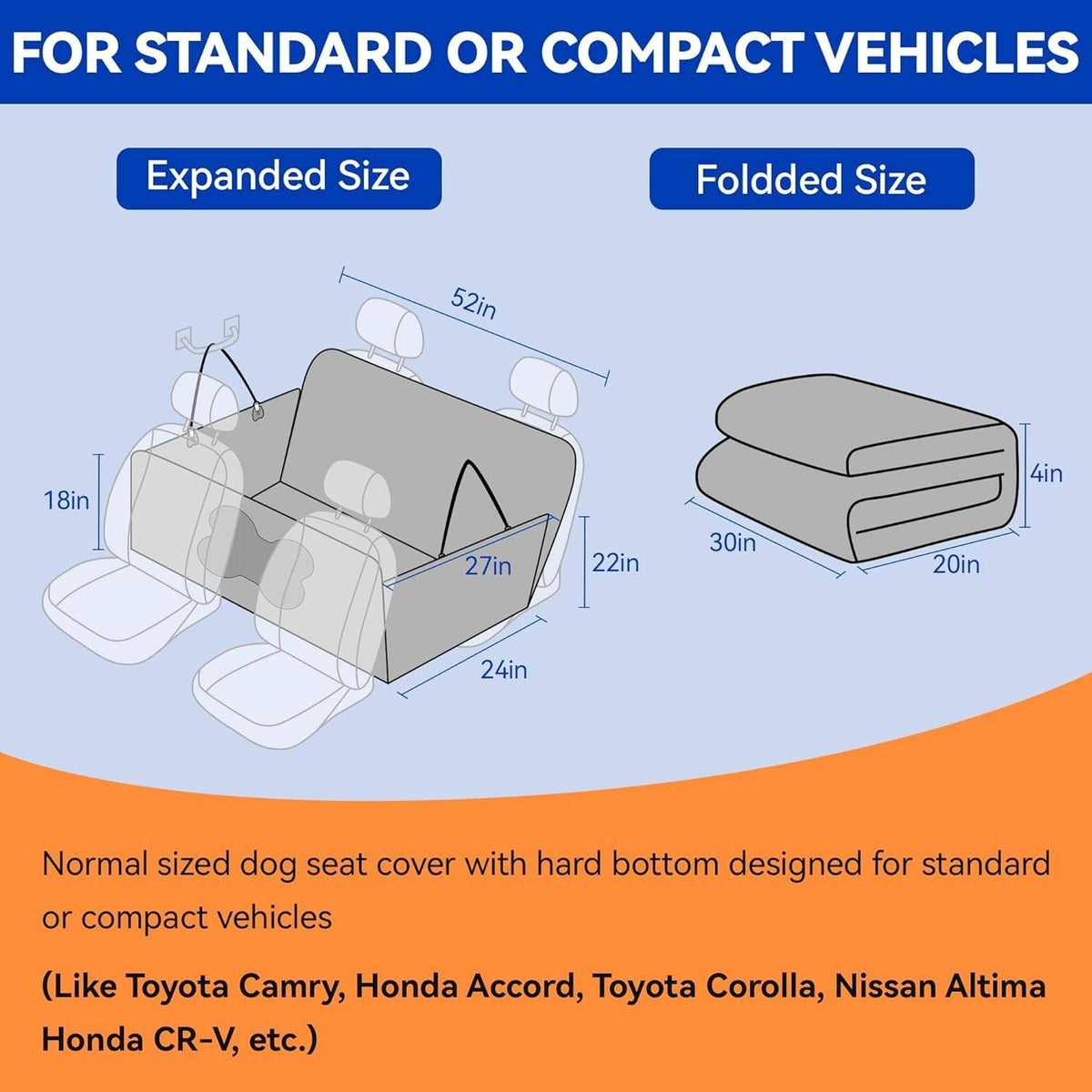 Rengue RG-SED02 Black, Dog Back Seat Extender Cover for Trucks Full Size SUV