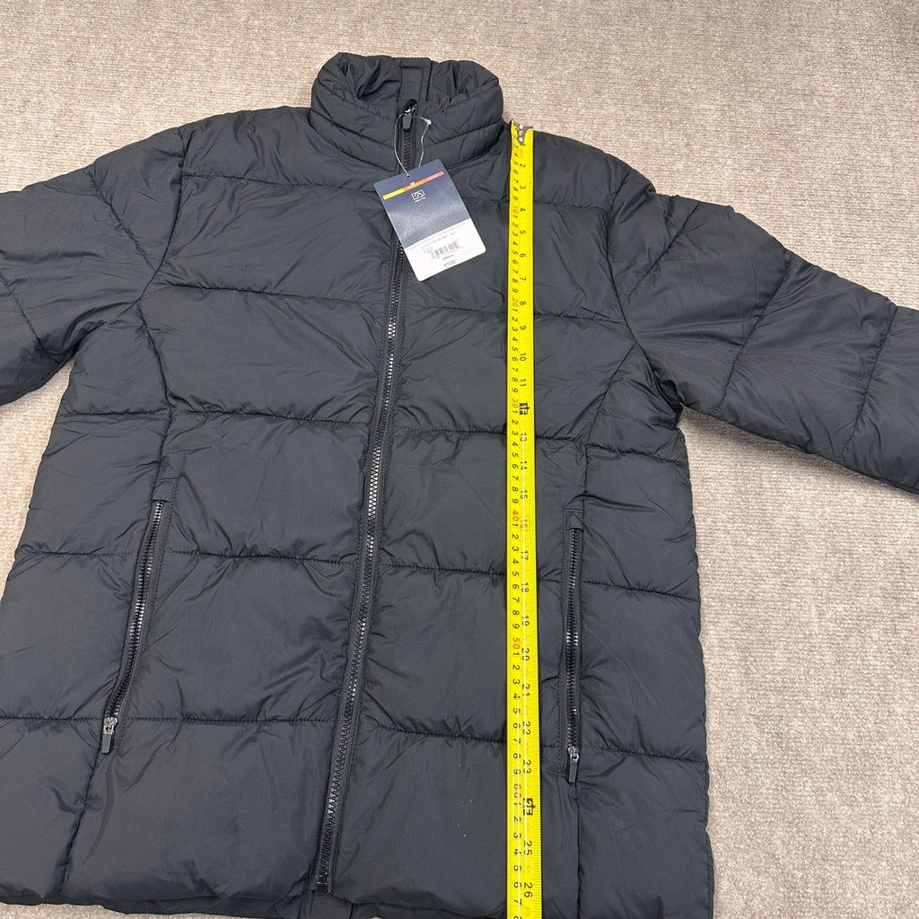 MSRP $100 St. John's Bay Mens S Black Midweight Puffer Jacket Adaptive Easy-on
