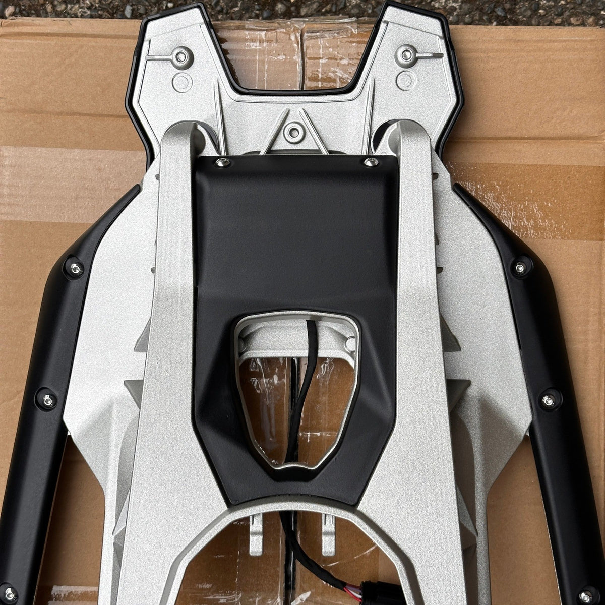 FWXEOZ Silver Motorcycle Rear Luggage Rack with USB Port for BMW R1300GS R 1300
