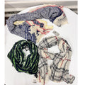 NWT MSRP $16 Set of 3 Women's Multicolor Fashion Soft Scarves Plaid Strip
